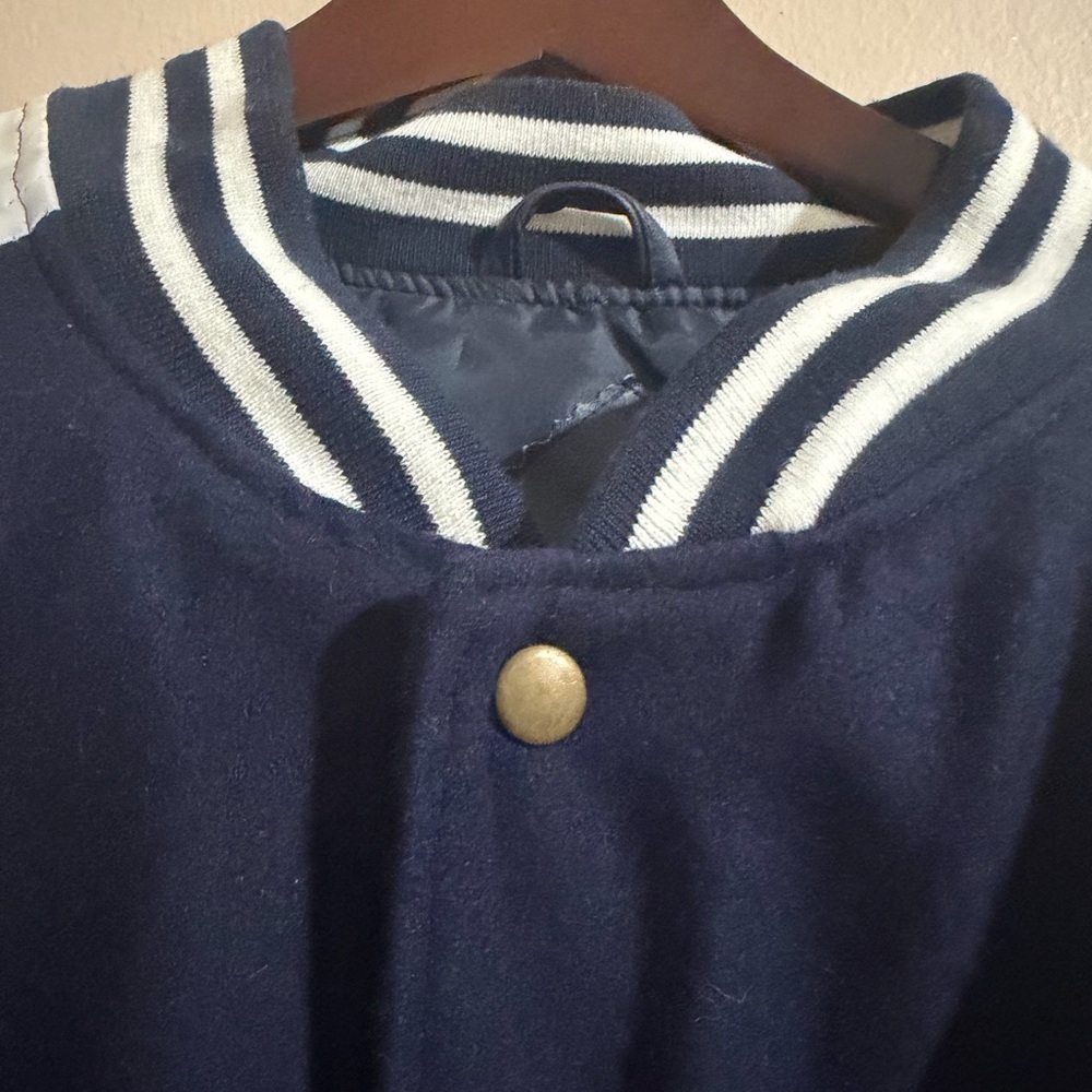 Chrysler Logo Navy and White Varsity Jacket - Picture 5 of 11
